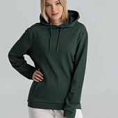 Толстовка с капюшоном унисекс Hoodie, темно-зеленый меланж