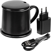 Кружка с подогревом и беспроводной зарядкой dualBase ver. 2.0 Matt, черная