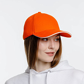 Бейсболка Spiker, оранжевая с белым