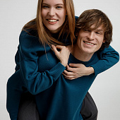 Джемпер оверсайз унисекс Stated в сумке, синий (морская волна)