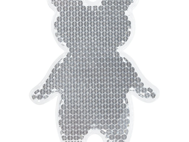 Пешеходный светоотражатель «Мишка», белый