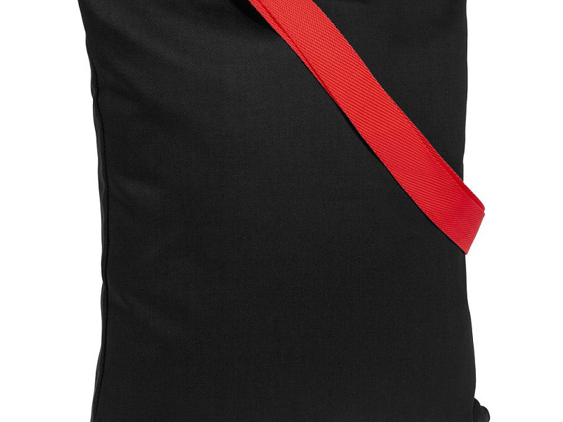 Холщовая сумка BrighTone, черная с красными ручками