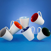 Кружка New Bell матовая, белая с зеленым