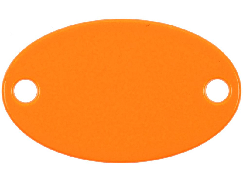 Шильдик металлический Alfa Oval, оранжевый неон