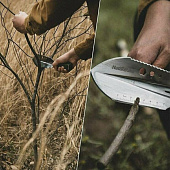 Многофункциональная ручная лопата Hike and Dig, серебристая