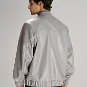 Бомбер из искусственной кожи Univer, серый