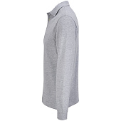 Рубашка поло унисекс с длинным рукавом Pacific LSL, серый меланж