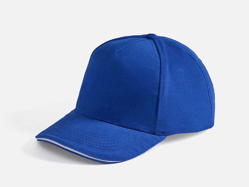 Бейсболка Long Beach, ярко-синяя с белым