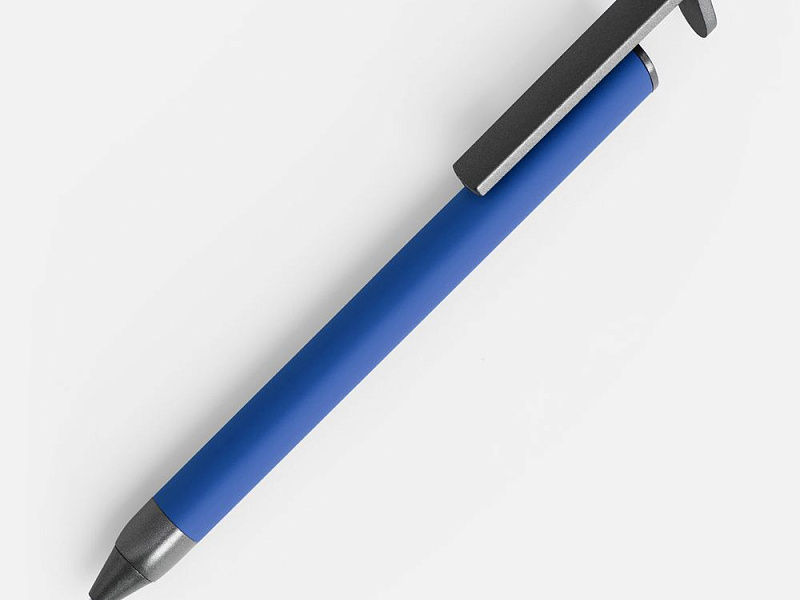 Ручка шариковая Standic с подставкой для телефона, синяя