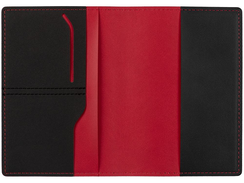 Обложка для паспорта Multimo, черная с красным