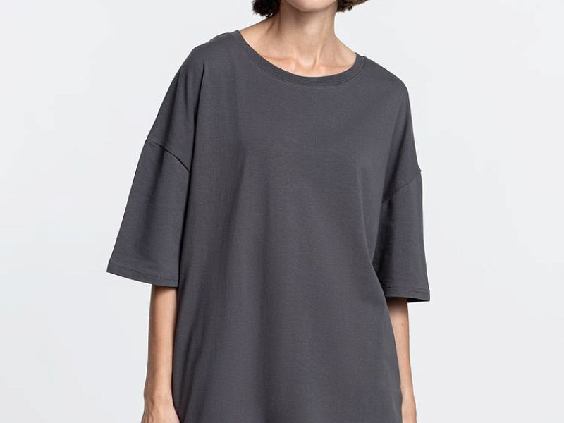 Футболка унисекс оверсайз Crosstown, темно-серая