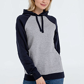 Толстовка унисекс Seattle, серый меланж с темно-синим