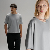 Футболка оверсайз унисекс Vozduh, светло-серая