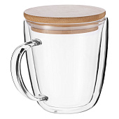 Кружка с двойными стенками Kupla с бамбуковой крышкой
