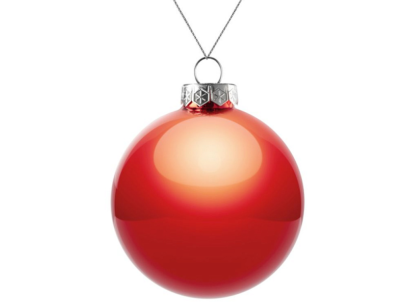 Елочный шар Finery Gloss, 8 см, глянцевый красный