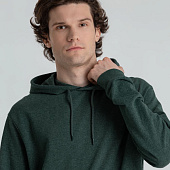 Толстовка с капюшоном унисекс Hoodie, темно-зеленый меланж