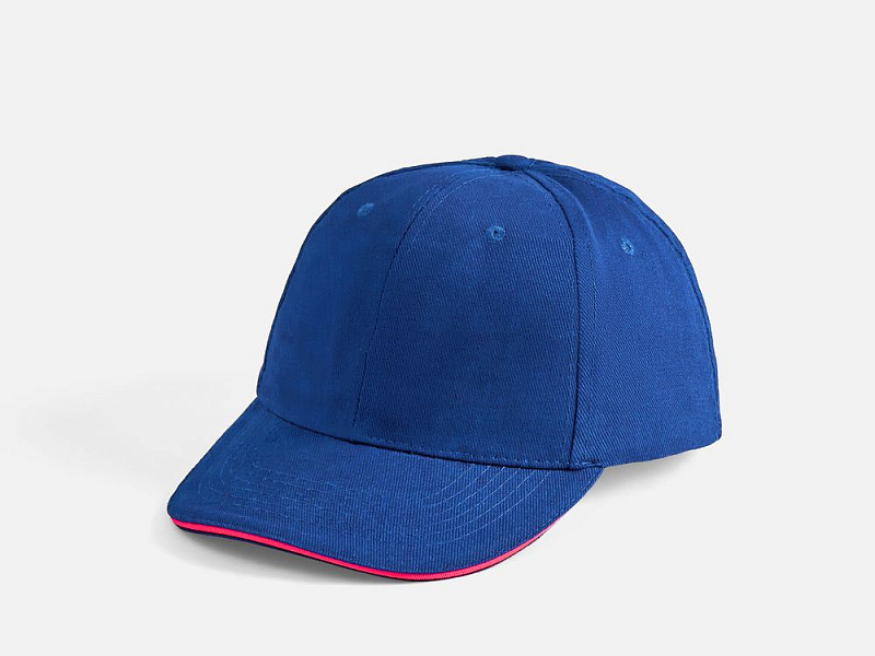 Бейсболка Buffalo, ярко-синяя (royal) с неоново-розовым