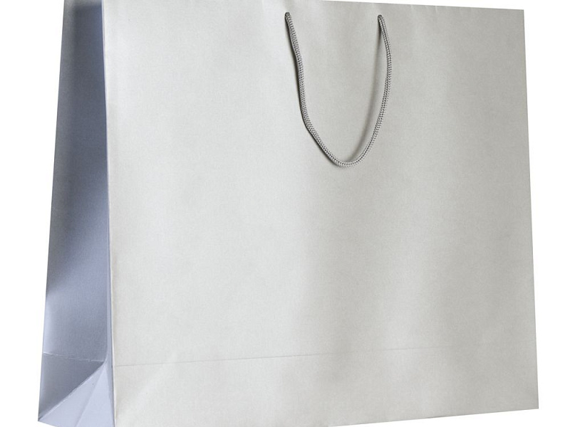 Пакет бумажный «Блеск», большой, серебристый