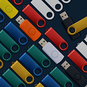 Флешка Twist Color, синяя с белым, 8 Гб