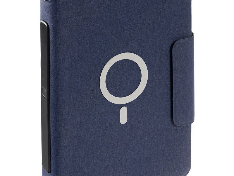 Органайзер с блокнотом и аккумулятором Oiro, синий