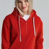 Толстовка на молнии с капюшоном Unit Siverga Heavy, красная