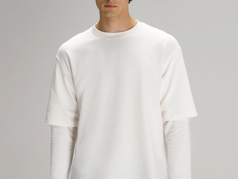 Футболка оверсайз с двойным рукавом Kosmos, молочно-белая