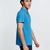 Рубашка поло мужская Virma Premium, бирюзовая