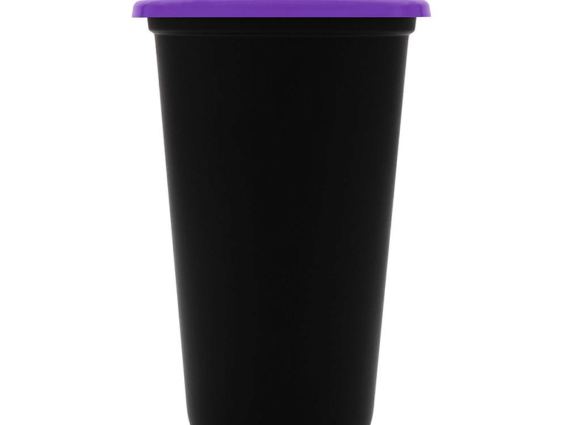 Стакан с крышкой Color Cap Black, черный с фиолетовым