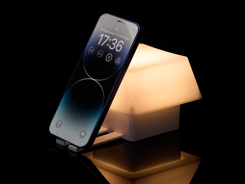 Светильник с подставкой для смартфона Knoppi, белый