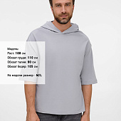 Футболка оверсайз унисекс с капюшоном Neofit, светло-серая