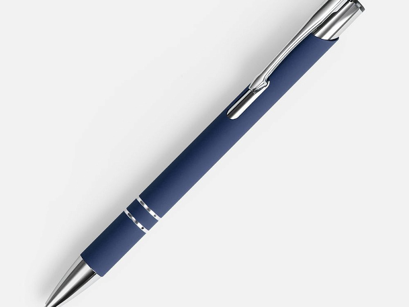 Ручка шариковая Keskus Soft Touch, темно-синяя