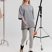 Футболка оверсайз унисекс Kosmos 2.0, светло-серая