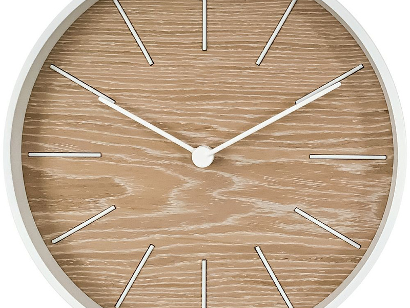 Часы настенные Bees, беленый дуб