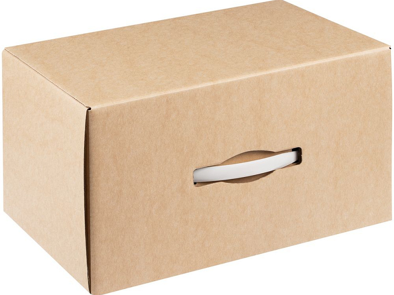 Коробка Matter High Light, крафт с белой ручкой