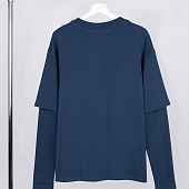 Футболка оверсайз с двойным рукавом Kosmos, темно-синяя