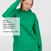 Худи оверсайз унисекс Tolla, зеленое