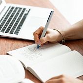 Ручка шариковая PF One, серебристая с синим