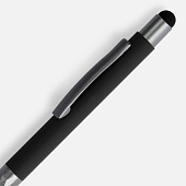Ручка шариковая Digit Soft Touch со стилусом, черная