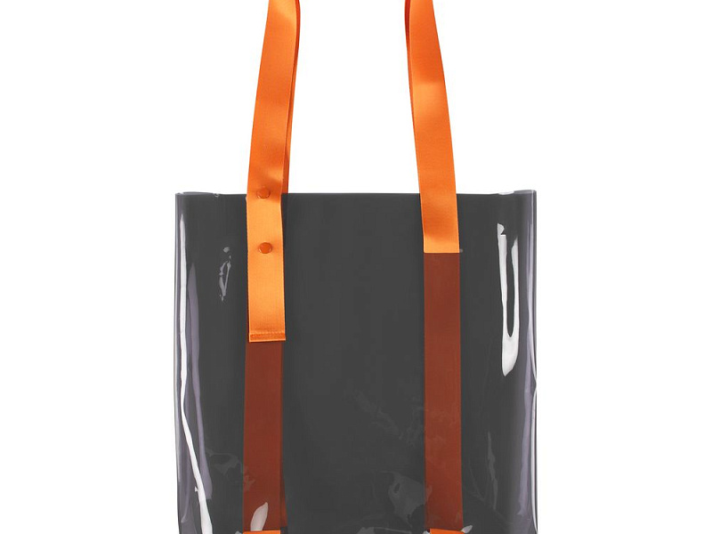 Шопер Clear Fest, прозрачный серый с оранжевыми ручками