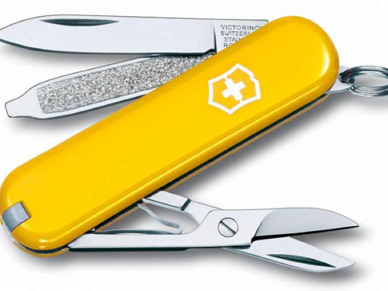 Нож-брелок Classic 58 с отверткой, желтый