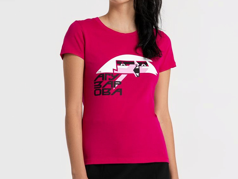Футболка женская «Меламед. Жанна Агузарова», ярко-розовая (фуксия)