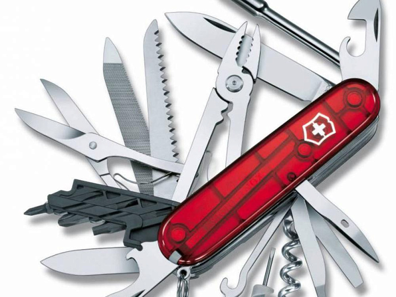 Офицерский нож CyberTool L, полупрозрачный красный