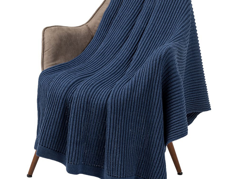 Плед Shirr, синий (деним)