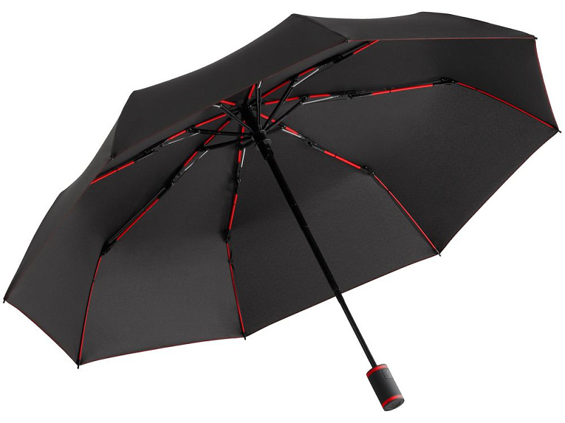 Зонт складной AOC Mini с цветными спицами, красный