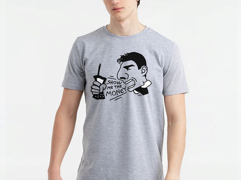 Футболка Show Me The Money, серый меланж