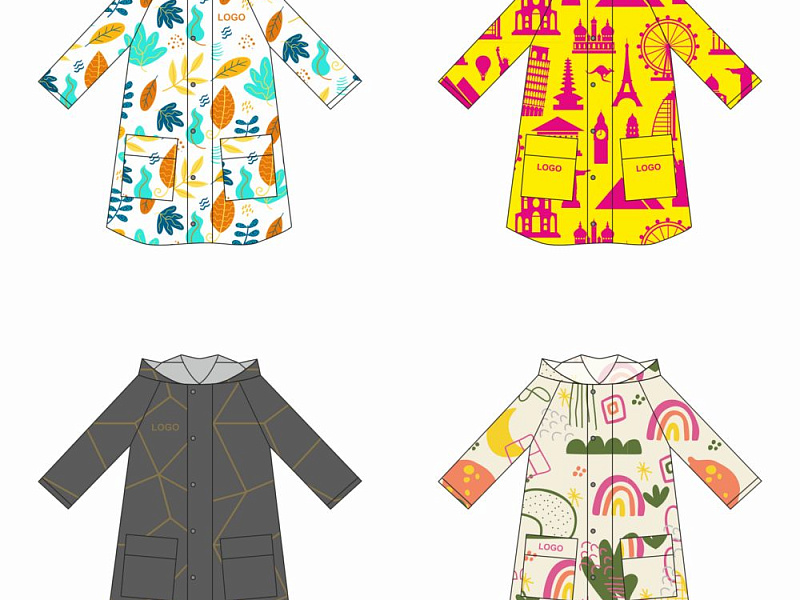 Дождевик классический RainCoat Premium на заказ, разноцветный, M/L