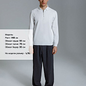 Рубашка поло мужская с длинным рукавом Terrazzo, белая