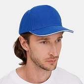 Бейсболка Long Beach, ярко-синяя с белым