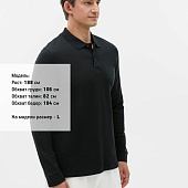 Рубашка поло мужская с длинным рукавом Perfect LSL Men, черная