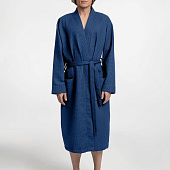 Халат вафельный Kimono, темно-синий